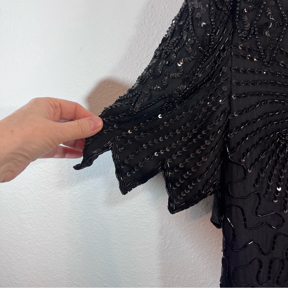 Petra Black Beaded Sequin 2pc Formal Gown Maxi Skirt set size 16 - Picture 10 of 16